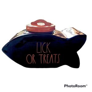 Rae Dunn “Lick or Treat” Fish shaped Canister